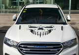 Auto Front Hood Vinyl Graphic Sticker - Truck Trailer Boat Door Window Decal - 1pcs Black/ White/ Red Skull Shape