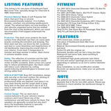 Center Console Dashboard Mat Pre-cut Non-Slip Sunshield Sun Glare Protector Dash Carpet Pad Black Cover Compatible with Chevrolet Silverado GMC Sierra 2007-2013,w/One Golve Box-Type A