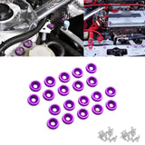 20Pcs CNC Billet Aluminum Engine Bolt Bay Screw Washer Dress Up Kit (Purple)