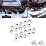 20Pcs CNC Billet Aluminum Engine Bolt Bay Screw Washer Dress Up Kit (Silver)