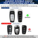 Silver TPU Leather Full Protect Remote Smart Key Fob Cover For Audi A6L A7 A8