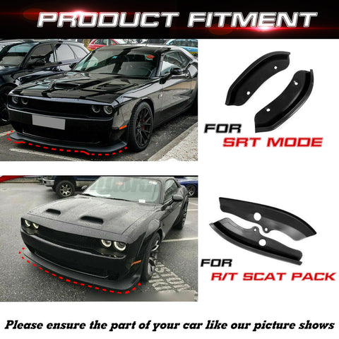 For Challenger SRT Hellcat 2015-2023 Black Bumper Corner Spoiler Protector Trims