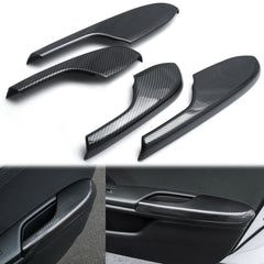 Carbon Fiber Style Inner Door Armrest Panel Cover Trim Protector For Honda Civic 2016 2017 2018 2019 2020 2021 10th Gen Interior Accessories ABS Material