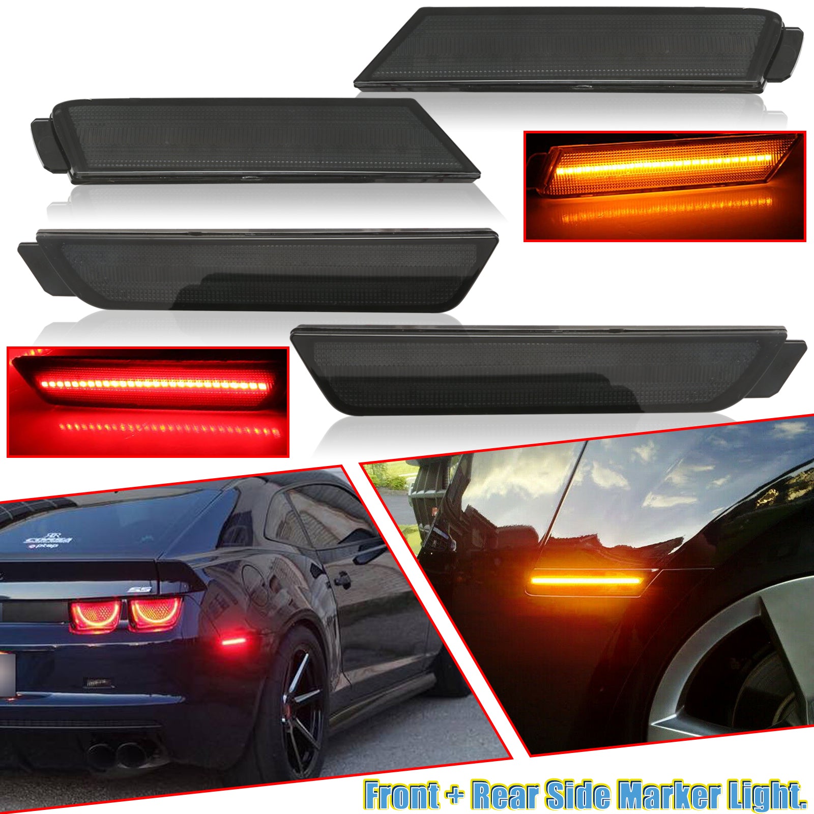 Front LED Side Marker Lights For Che-vy Camaro (1982-1992) LT, RS - Foto 2