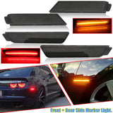 Smoked Lens LED Full Side Marker Light Kit Compatible With Chevy Camaro 2010 2011 2012 2013 2014 2015 Front Amber Rear Red Bumper Sidemarker Lamp Reflector Replacement,98 SMD LED Diodes