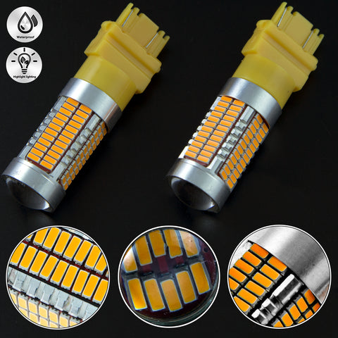 3157 White/Amber/Red Projector Lens 106-SMD LED Bulbs for Turn Signal Parking Corner Lights