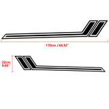 Side Door Skirt Vinyl Stripe Decal Sticker, Glossy Black Hockey Sporty Graphic Style (Length 67")