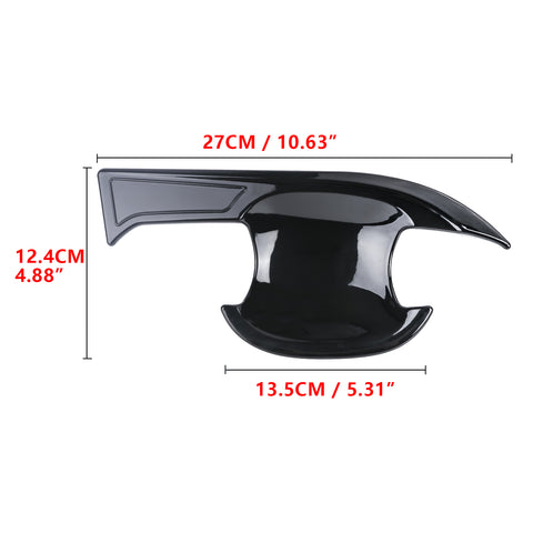 Door Handle Bowl Moulding Cover Trim Compatible with Toyota RAV4 2019-2024, Glossy Black (4pcs)