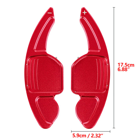 Steering Wheel Paddle Shifter Cover Trim, CNC Aluminum Alloy, Compatible With Audi A3 A4 A5 A6 A7 A8 S3 S4 S5 S6 S7 S8 RS3 RS6 Q3 Q5 SQ5 Q7 (Red)