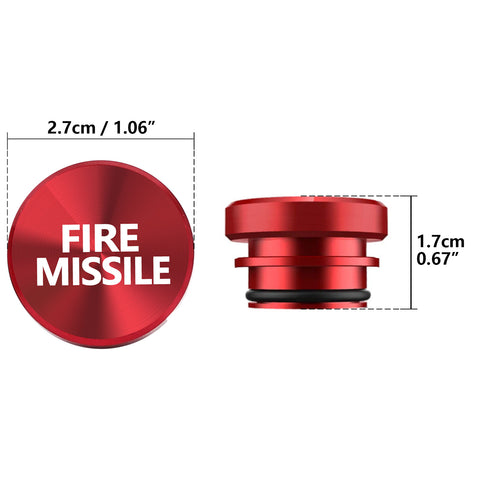 1pc 12V Fire Missile Cigarette Lighter Aluminum Plug Button Compatible with most car, SUV, truck, RV (Red)