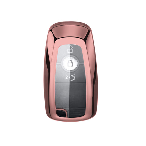 Pink TPU Full Protect Remote Smart Key Fob Cover For Ford Mustang F-150 F-250