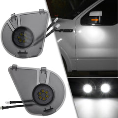 2x White LED Under Side Mirror Puddle Light Smoked Lens Lamp For Dodge RAM 1500 2500 3500 2010-2019