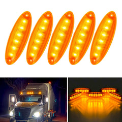 Amber Lens LED Raised Roof Top Clearance Marker Lights Lamp For Freightliner Cascadia 2008 2009 2010 2011 2012 2013 2014 2015 2016 2017 2018 2019 2020