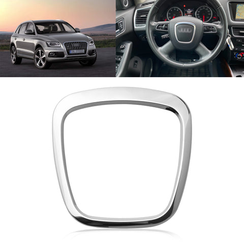 Steering Surrounding Ring Cover Trim, Aluminum Silver, Compatible with Audi A3 A4 A5 A6 A8 Q5 Q7