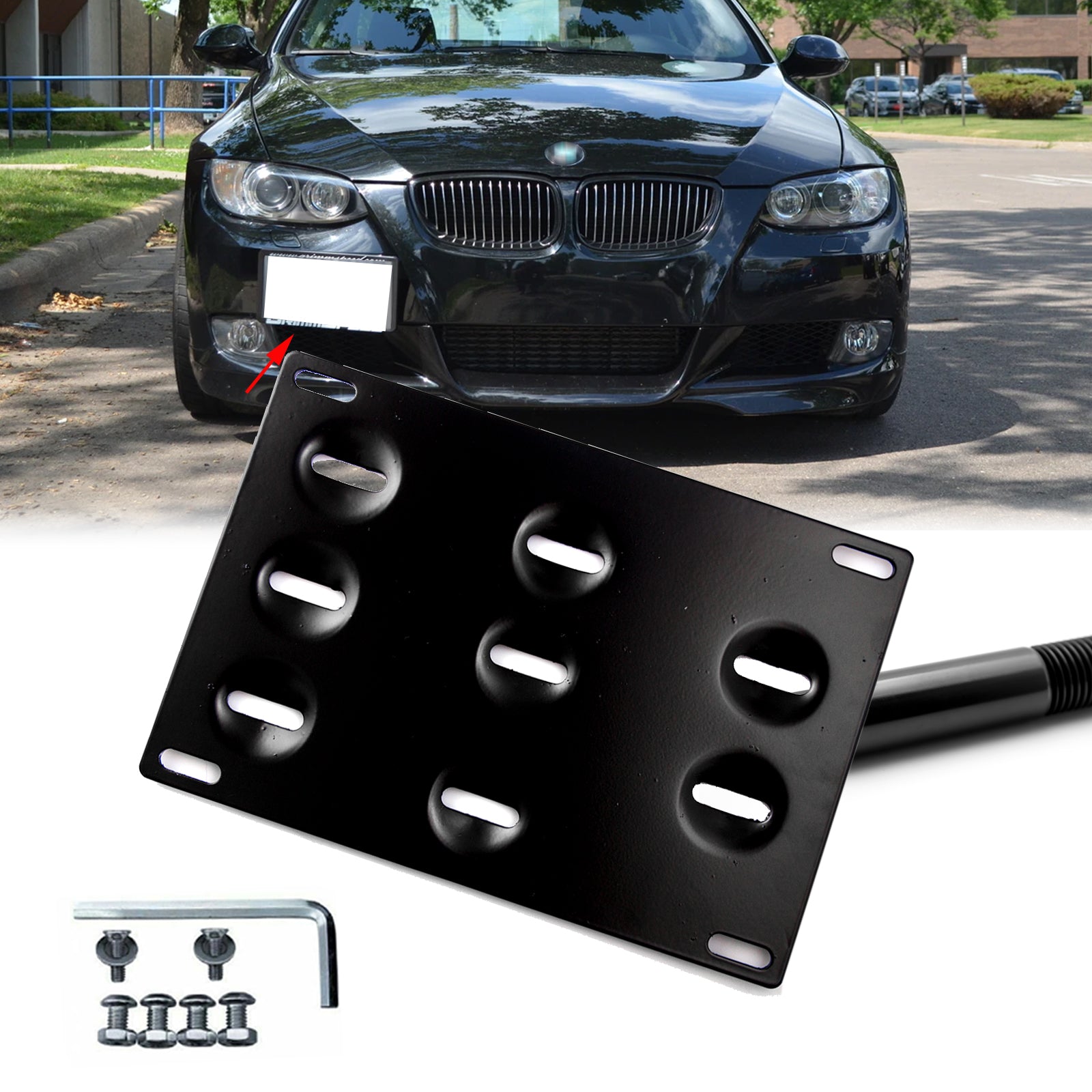 Xotic Tech for Ford Focus RS 2016-2018 Black Front Bumper Tow Hook License  Plate - No Drill Mounting Bracket Adapter Kit : : Car & Motorbike