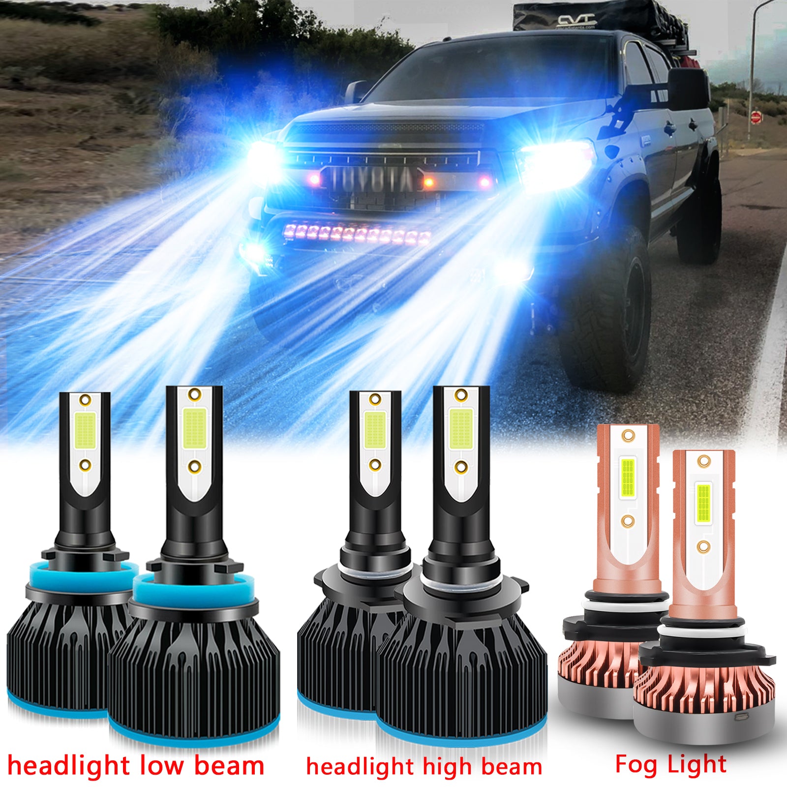 ICE BLUE FOR Toyota Camry 2007-2014 6PC LED Headlight Kit Hi/Lo Beam - Foto 6