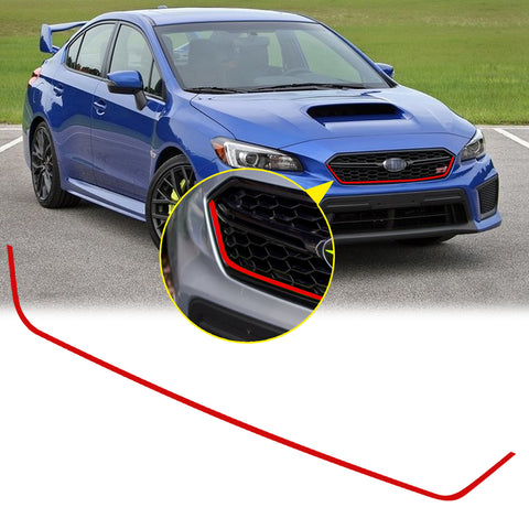 for Subaru WRX STI 2018 2019 2020 Front Grille Pinstripe Vinyl Sticker Glossy Red, Styling Front Hood Panel Edge Molding Trim Decal