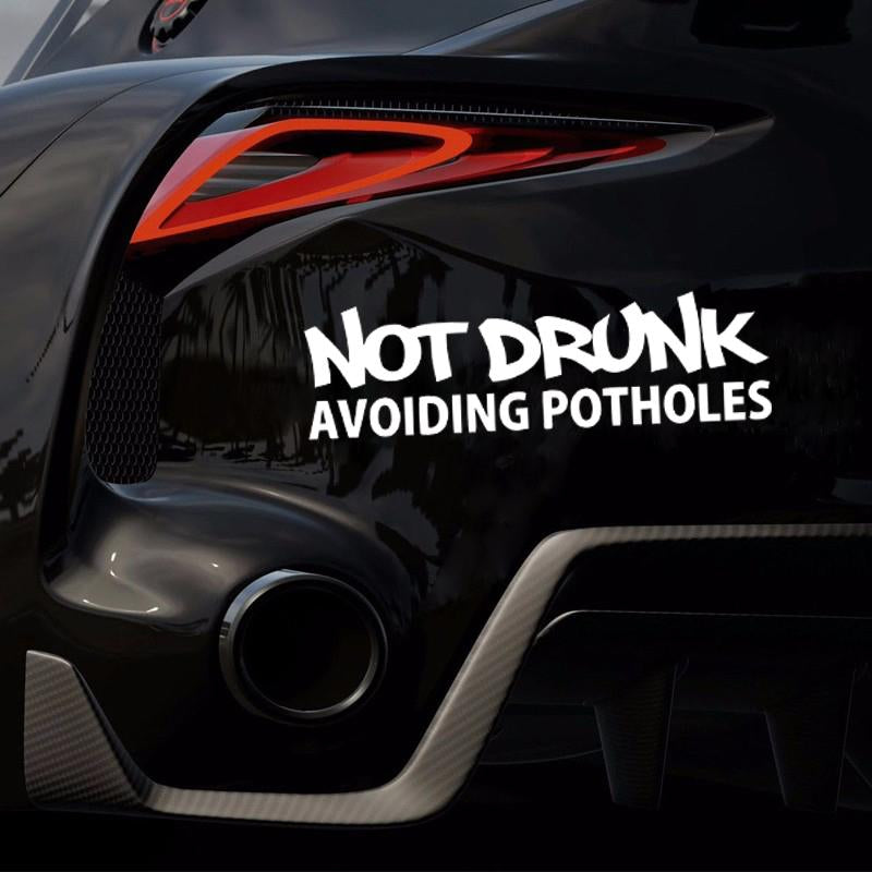 Avoiding Sticker 2x Not Drunk Avoiding Potholes Stickers For Car Truck Window Bumper JD ...