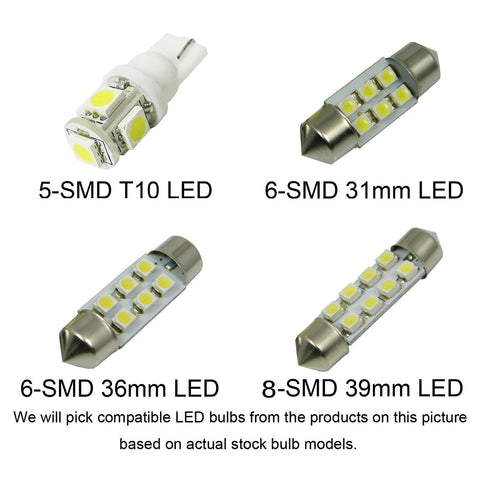 7x Light Bulbs White\ Blue SMD Interior LED Lights Package Kit For 2004-2008 Ford F-150 F150