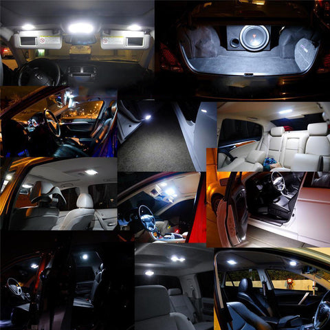 For 2007 - 2013 Acura MDX SUV 10x-Light SMD LED Full Interior White \ Blue Lights Package Kit