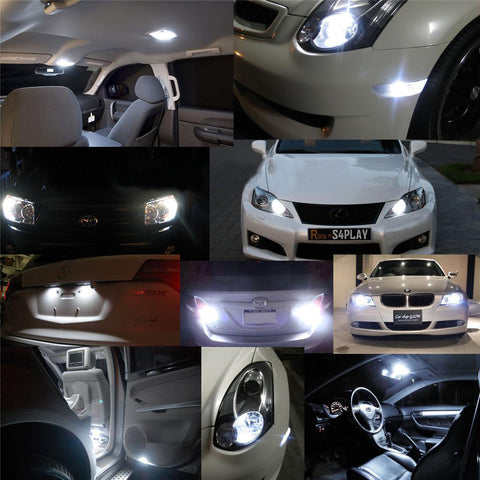 7x-Light LED Full Interior Lights Package Kit White \ Blue for Toyota Highlander 2008 - 2013