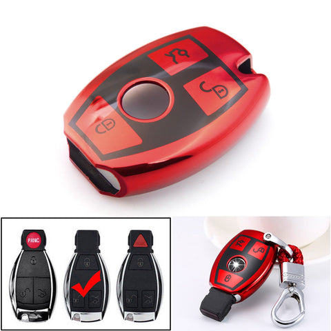 Blue/ Red/ Silver/ Rose Gold TPU Full Sealed Smart Key FOB Cover Case For Mercedes Benz C E G S M CLS CLK Class