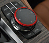 JDM Metal Aluminum Center Console iDrive Multimedia Controller Knob Decor Ring Cover for BMW Red/ Blue