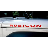 2 x Vinyl Black/ Brush Silver/ Red/ White RUBICON Letter Decal Hood Fender Sticker for Jeep Rubicon Wrangler JK YJ