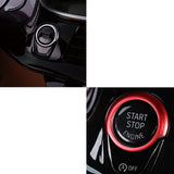 Engine Start Stop Button Cover Key Switch Aluminum Decor Ring Sticker for BMW 5 Series G30 2017-up Red/ Blue
