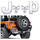 3D Letter Emblem Punisher Skull Sticker Car Body Rear Badge Decal for Jeep Wrangler Compass Black/ Silver