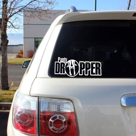 3pcs Joking Funny Panty Dropper Stance Lowered Car Window Die-Cut Graphic Vinyl Decals for SUV Truck Car Bumper, Laptop, Wall, Mirror, Motorcycle