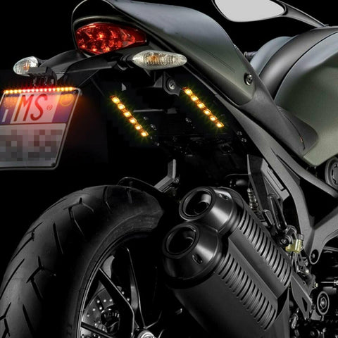 Amber Light Strips Bar LED Tail Light License Brake Turn Signals ATV Motorcycle
