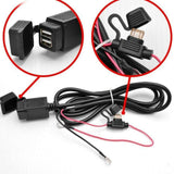 Waterproof 12V SAE to USB Phone Charger Cable Adapter Inline Fuse For Motorcycle