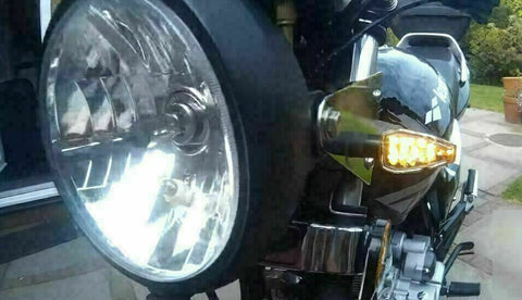 2X Universal Motorbike Smoked LED Turn Signal Blinker Supermoto Indicator Light