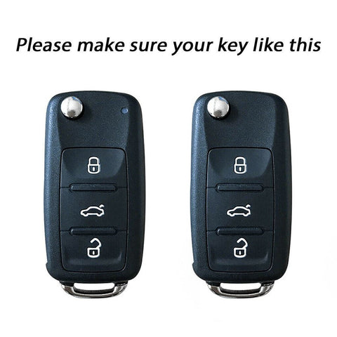 Remote Key Fob Silver Shell Folding Flip For Volkswagen Caddy Golf MK6 3-Button