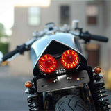 Motorcycle 40-LEDs Smoke Lens Integrated Dual Tail Light Running Lamp Brake Stop & Turn Signal License Plate Lamp w/ License Plate Bracket