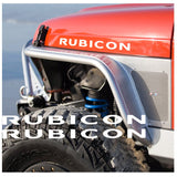 2 x Vinyl Black/ Brush Silver/ Red/ White RUBICON Letter Decal Hood Fender Sticker for Jeep Rubicon Wrangler JK YJ